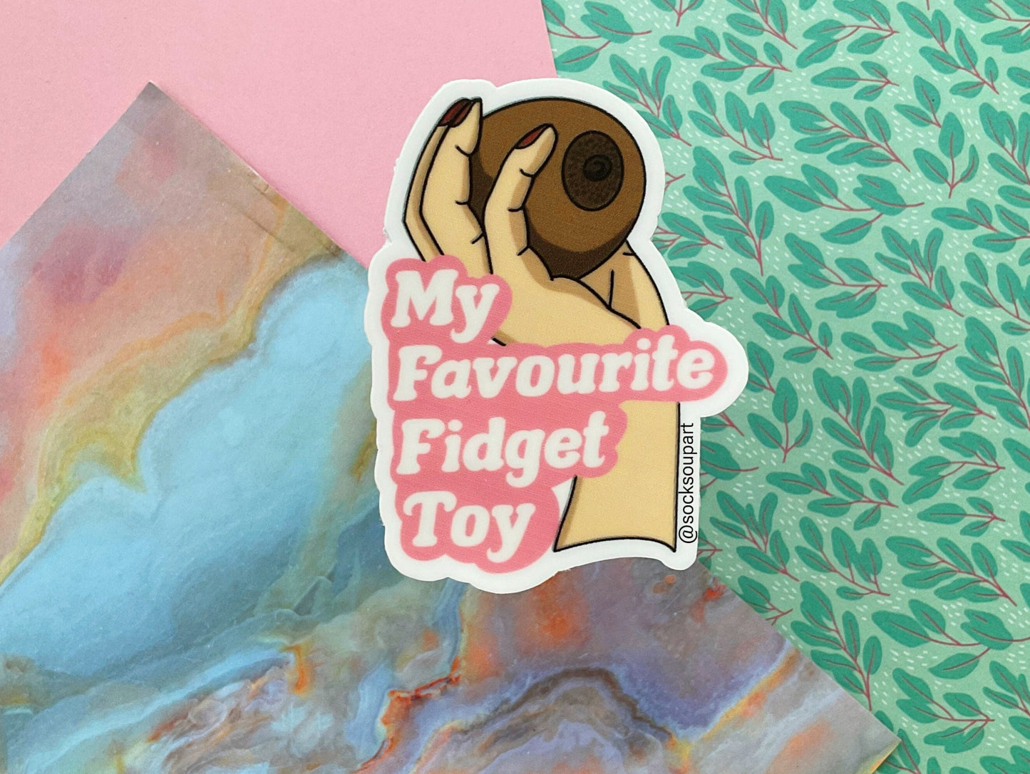 Fidget toy boob sticker