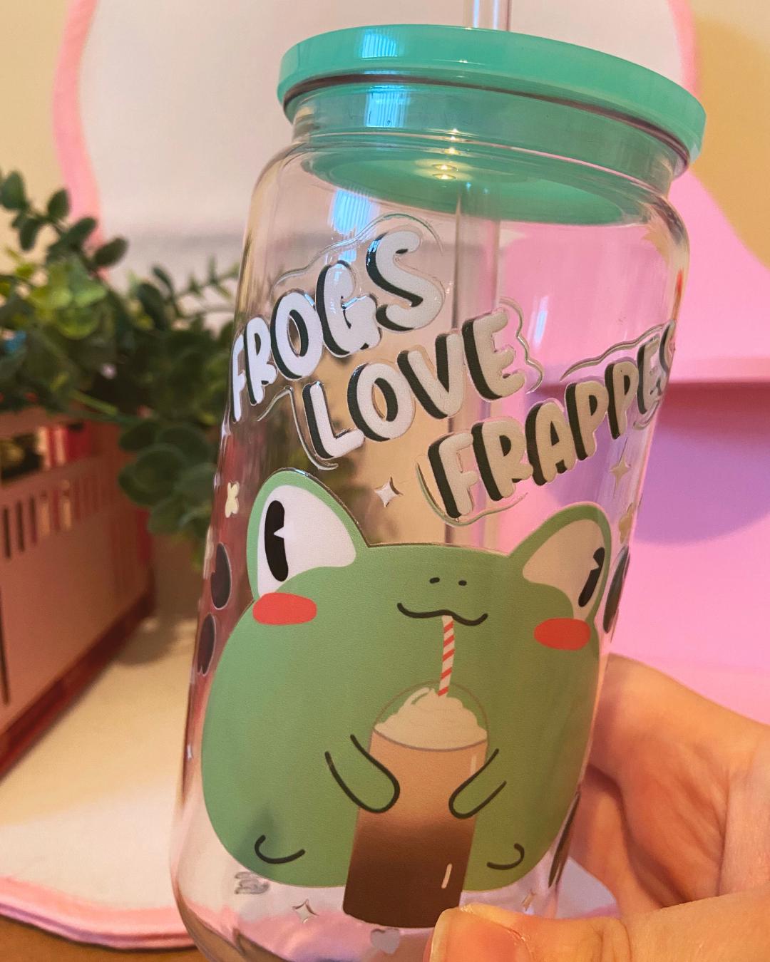 frogs love frappes acrylic tumbler