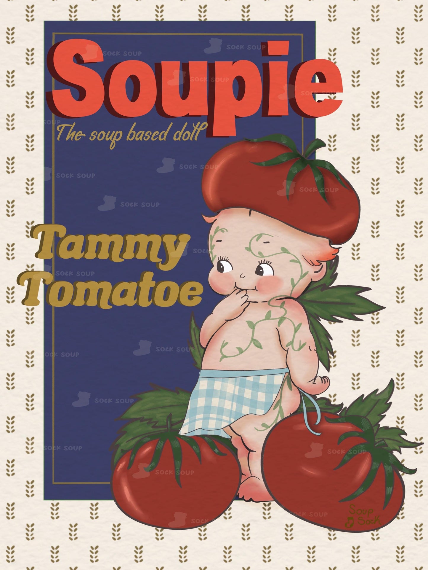 Soupie dolls: Tammy Tomatoe A4 print