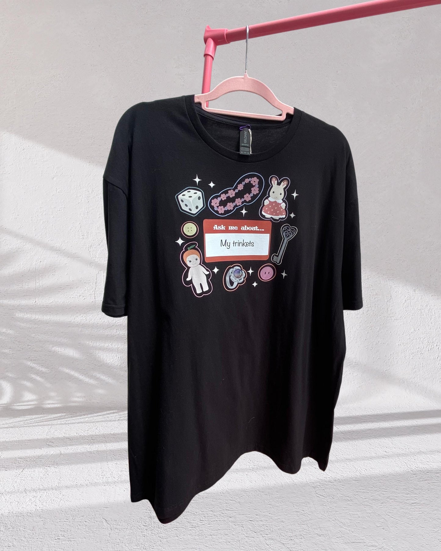 Hello, Ask Me About My Trinkets - Cute Illustrated T-Shirt