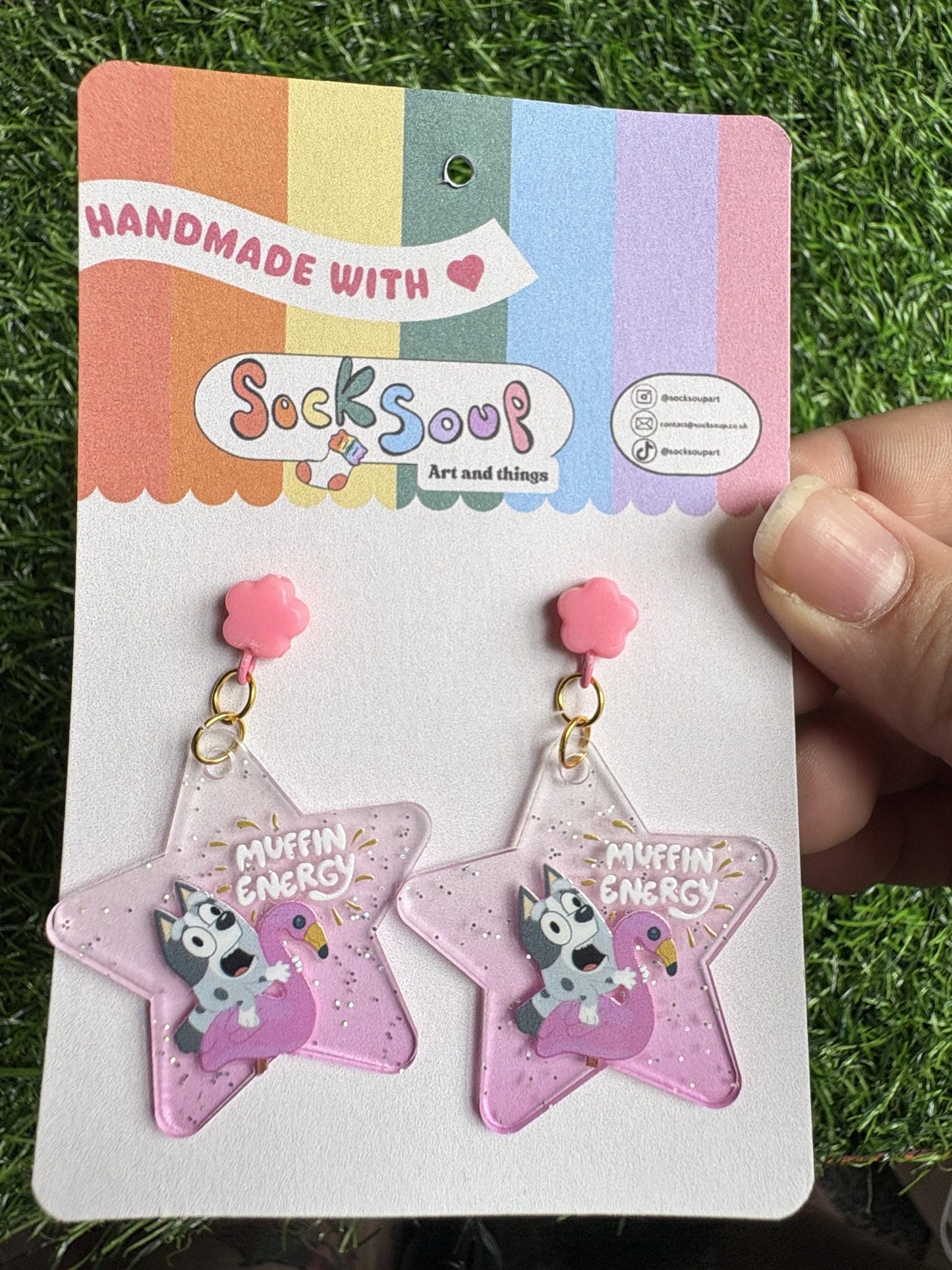 Muffin Energy Acrylic Drop Earrings