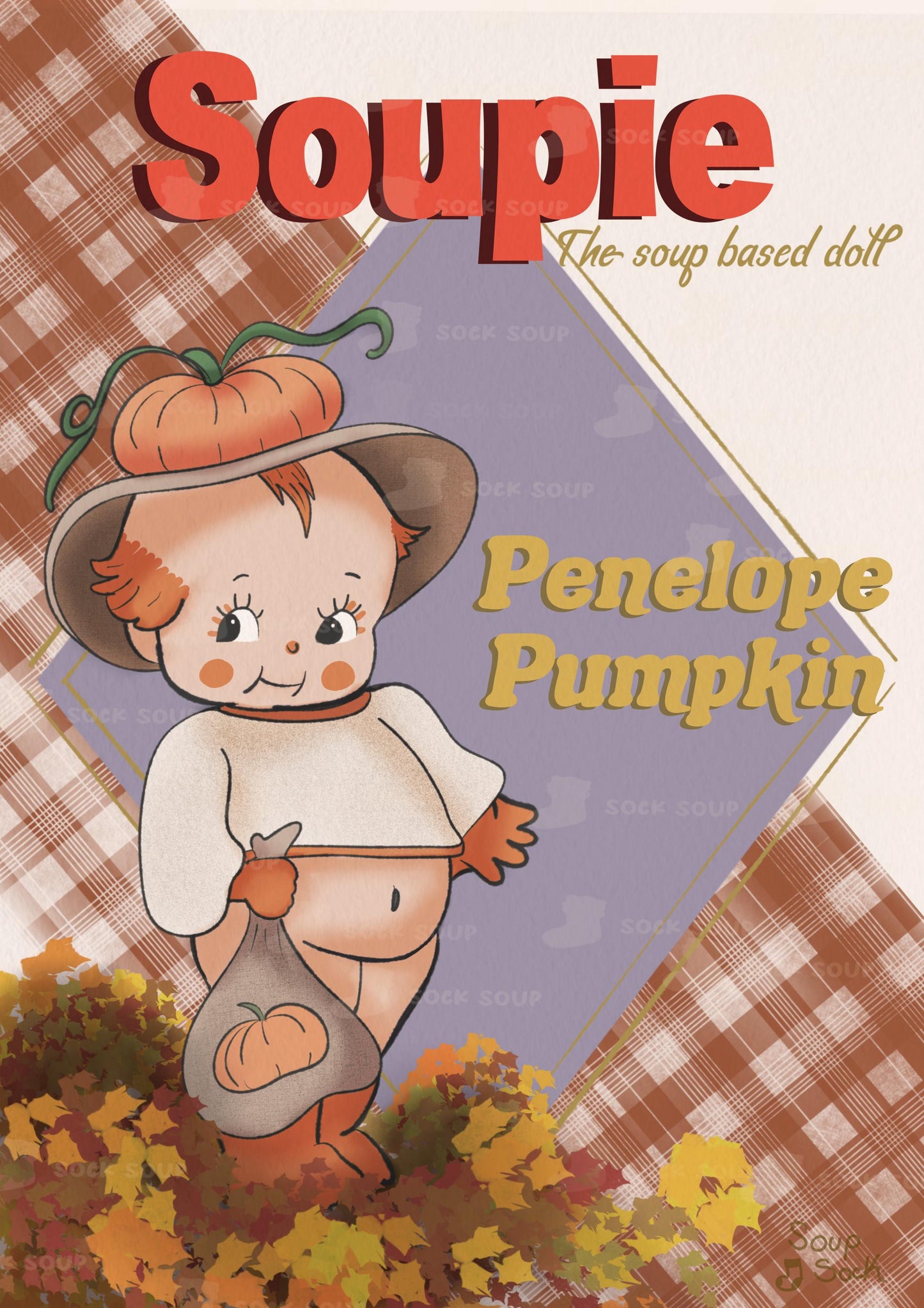 Soupie dolls: Penelope pumpkin A4 print