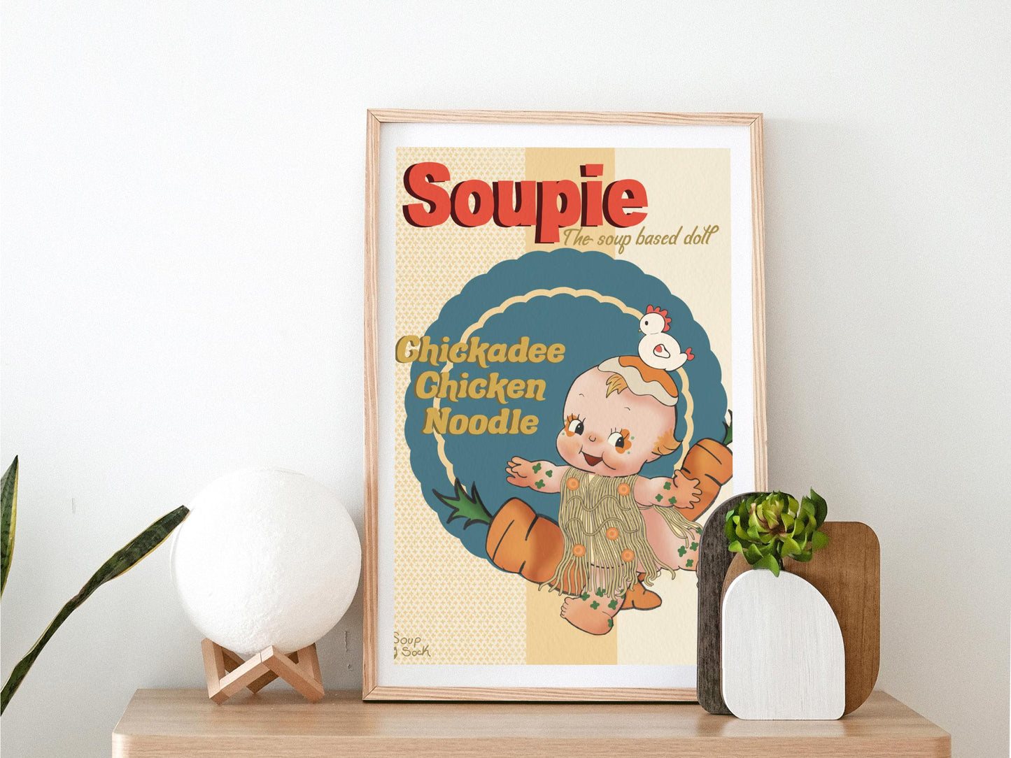 Soupie doll: Chick a Dee chicken noodle A4 print