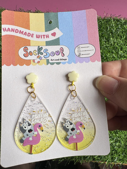 Muffin Energy Acrylic Drop Earrings