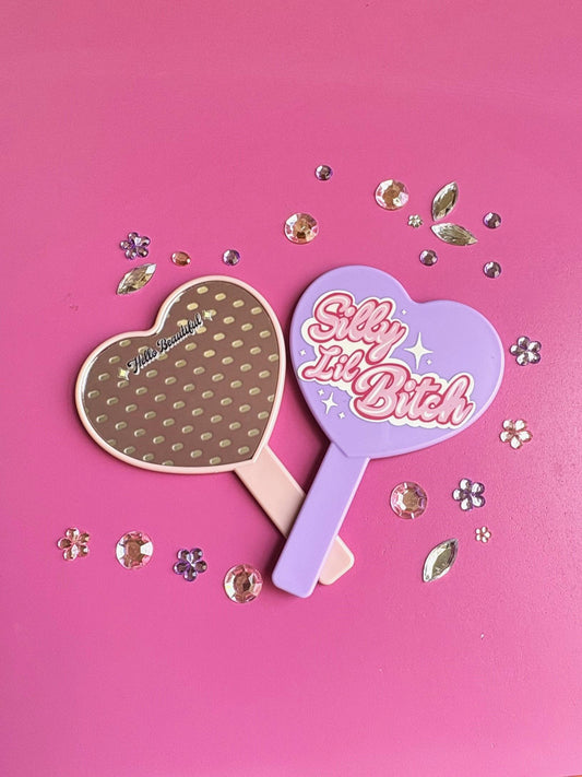 Silly Lil Bitch Heart-Shaped Mini Hand Mirror