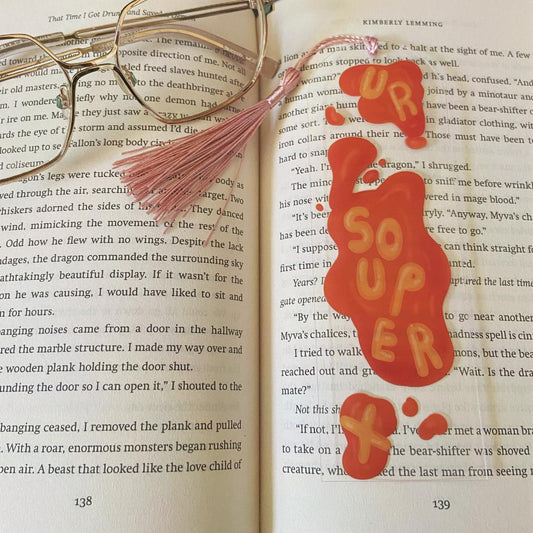 Alphabet soup 'Ur Souper' acrylic bookmark