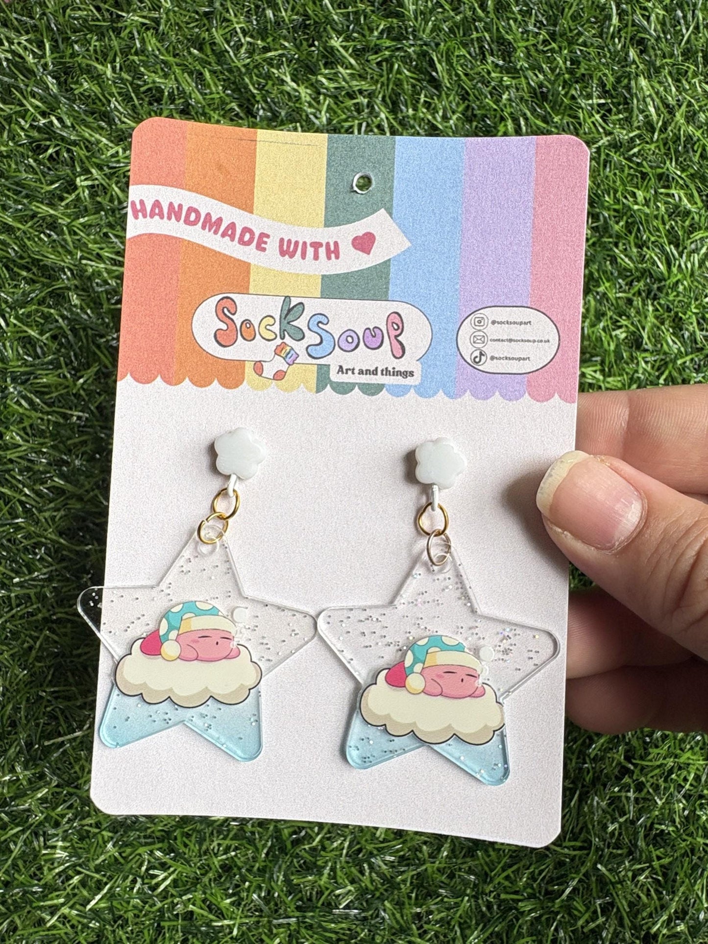 Sleeping Kirby Acrylic Drop Earrings