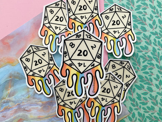 Gay natural 20 dnd dice sticker