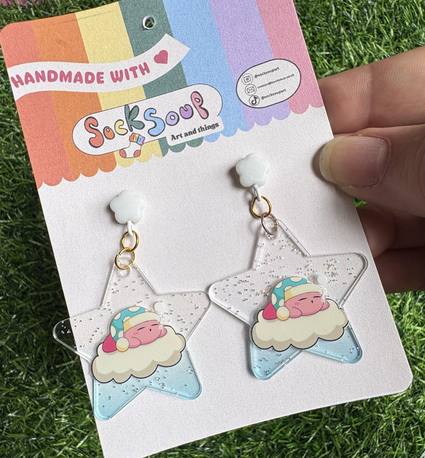 Sleeping Kirby Acrylic Drop Earrings