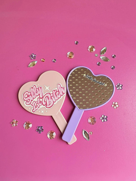 Silly Lil Bitch Heart-Shaped Mini Hand Mirror