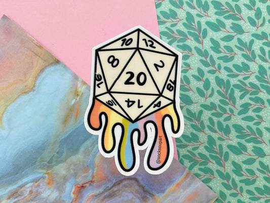 Gay natural 20 dnd dice sticker