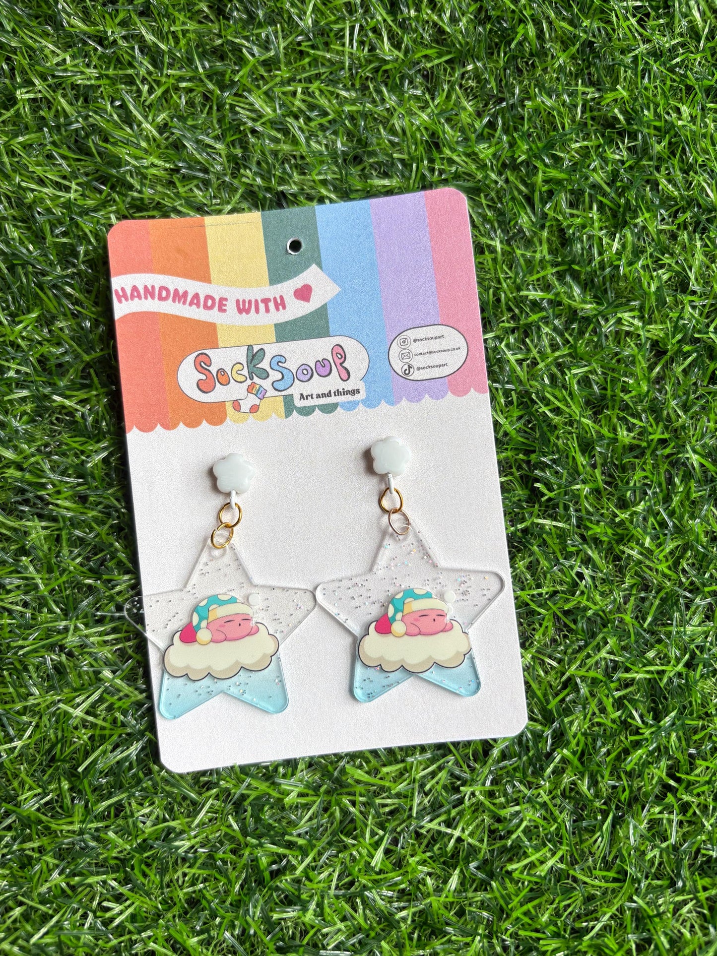 Sleeping Kirby Acrylic Drop Earrings