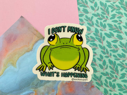Confused frog sticker