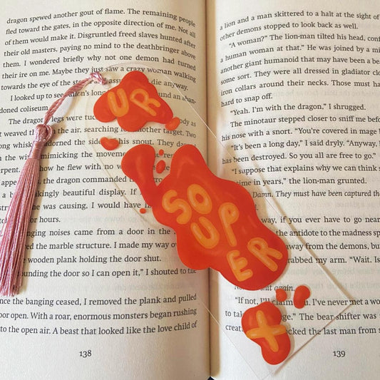 Alphabet soup 'Ur Souper' acrylic bookmark